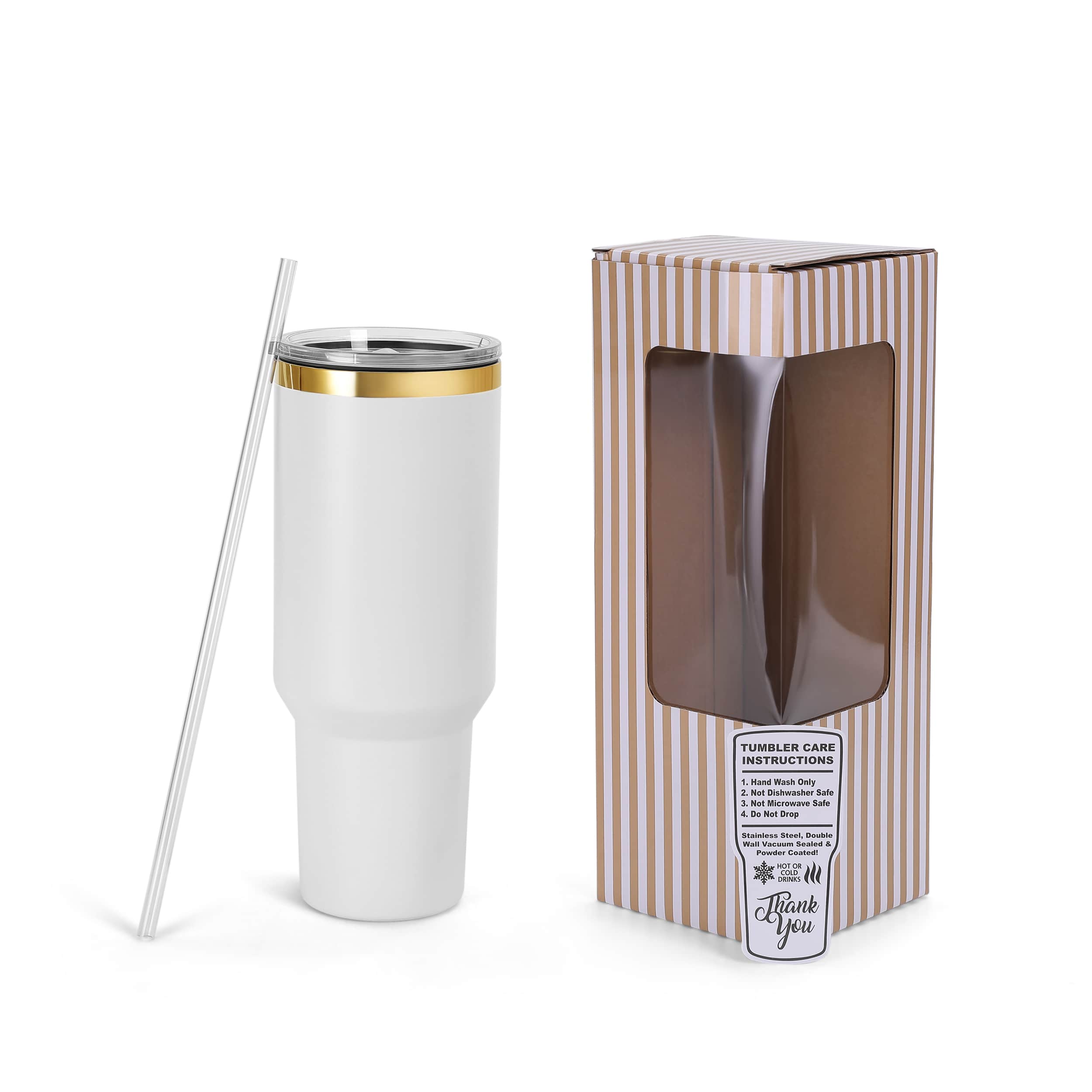 40 oz Tumbler with handle custom UV DTF Sticker