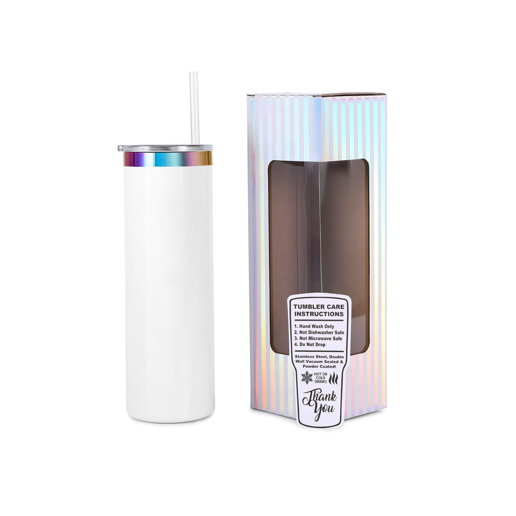 20 oz Skinny Bridesmaid with UV DTF sticker name tumbler